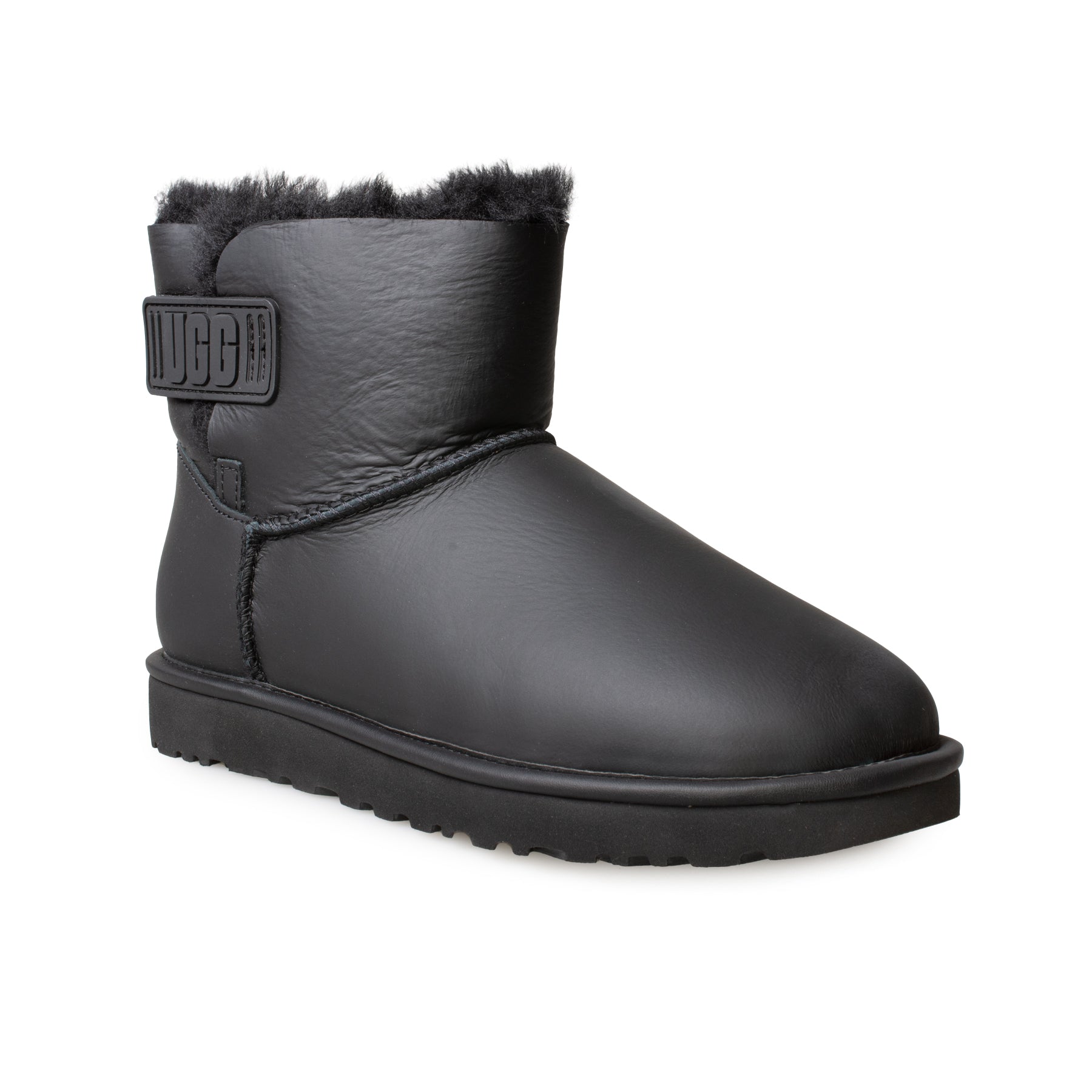 UGG Mini Bailey Logo Strap Ultra Matte Black Boots - Women's - Image 2