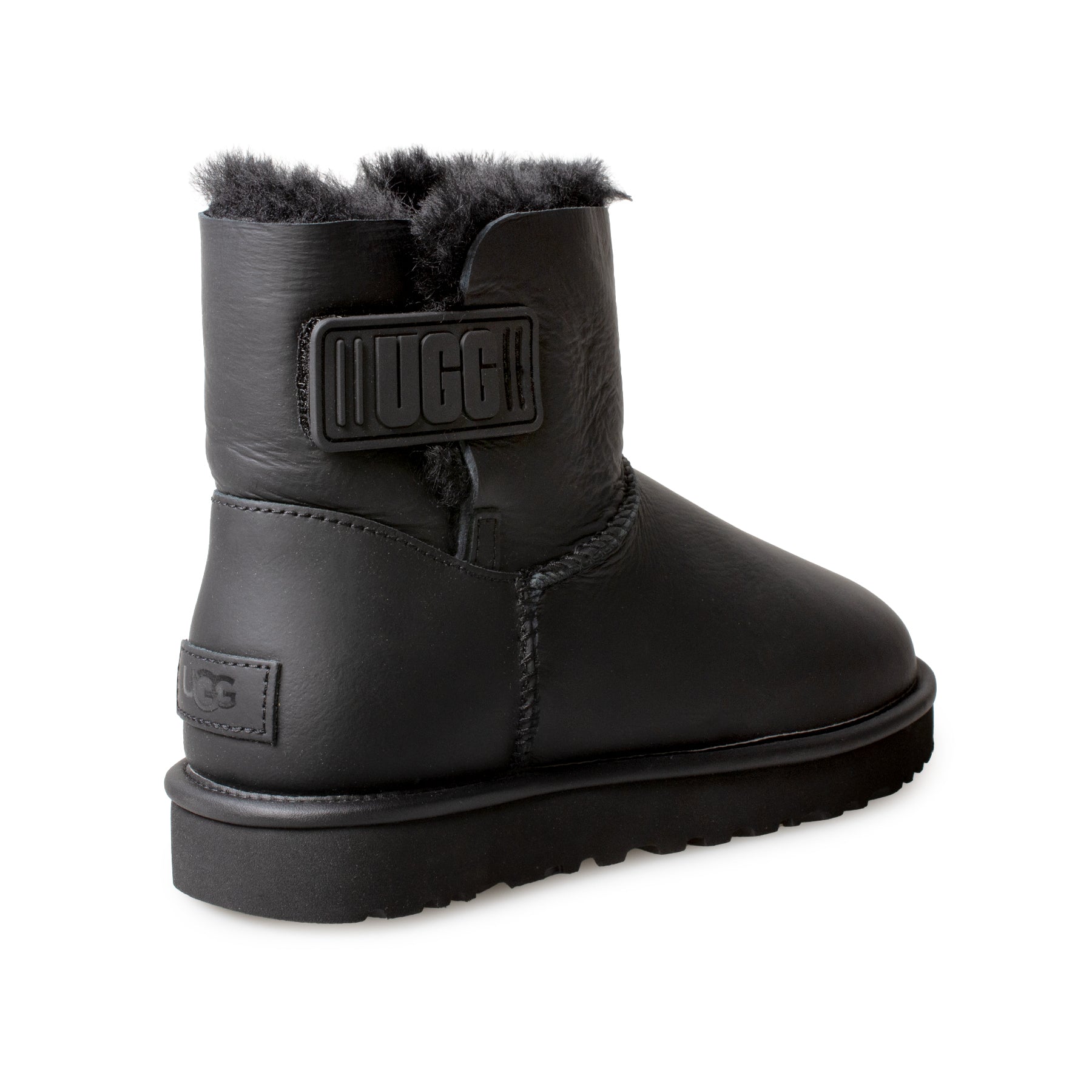 UGG Mini Bailey Logo Strap Ultra Matte Black Boots - Women's - Image 3