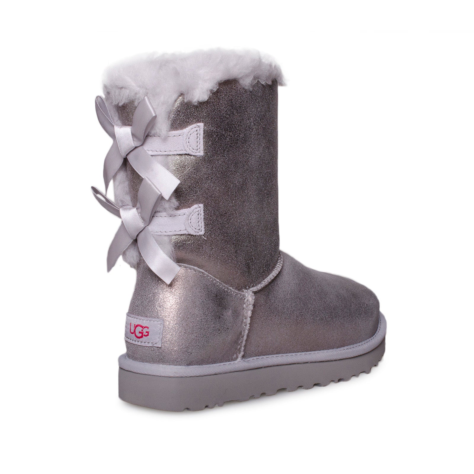 UGG Bailey Bow Glisten Silver Boots - Women's - Image 4