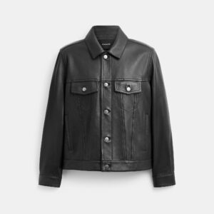 Coach Outlet Leather Trucker Jacket