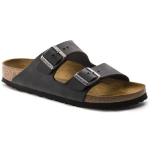 Unisex Arizona Oiled Hard Footbed Sandals In Black