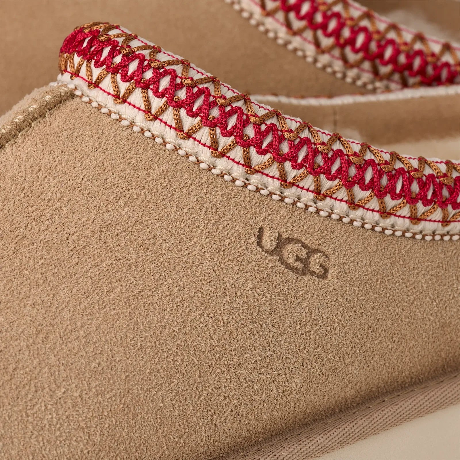 Women's UGG Tasman II 1174470-SDDR Slippers Sand Dark Cherry Suede Slip-On GUG19 - Image 6