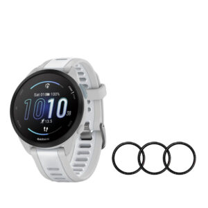 Garmin Forerunner 165 GPS Running Smartwatch (Mist Gray and Whitestone) with Screen Protector Bundle