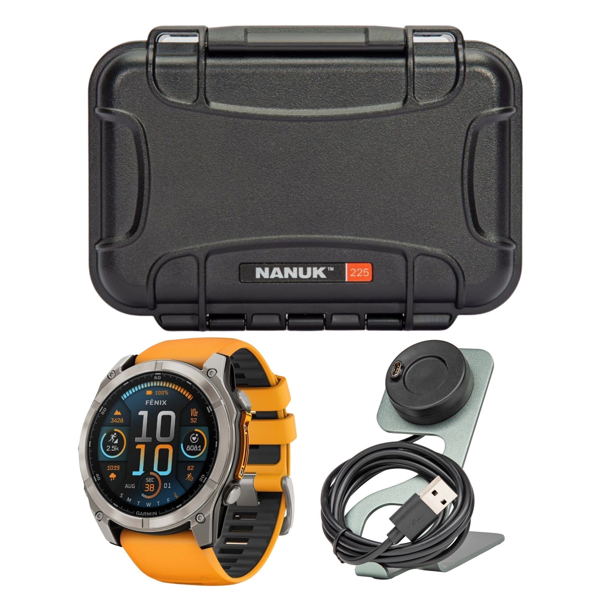 Garmin Fenix 8 Sapphire 47mm GPS Smartwatch (Spark Orange and Graphite) with Hard Case Bundle - Image 7