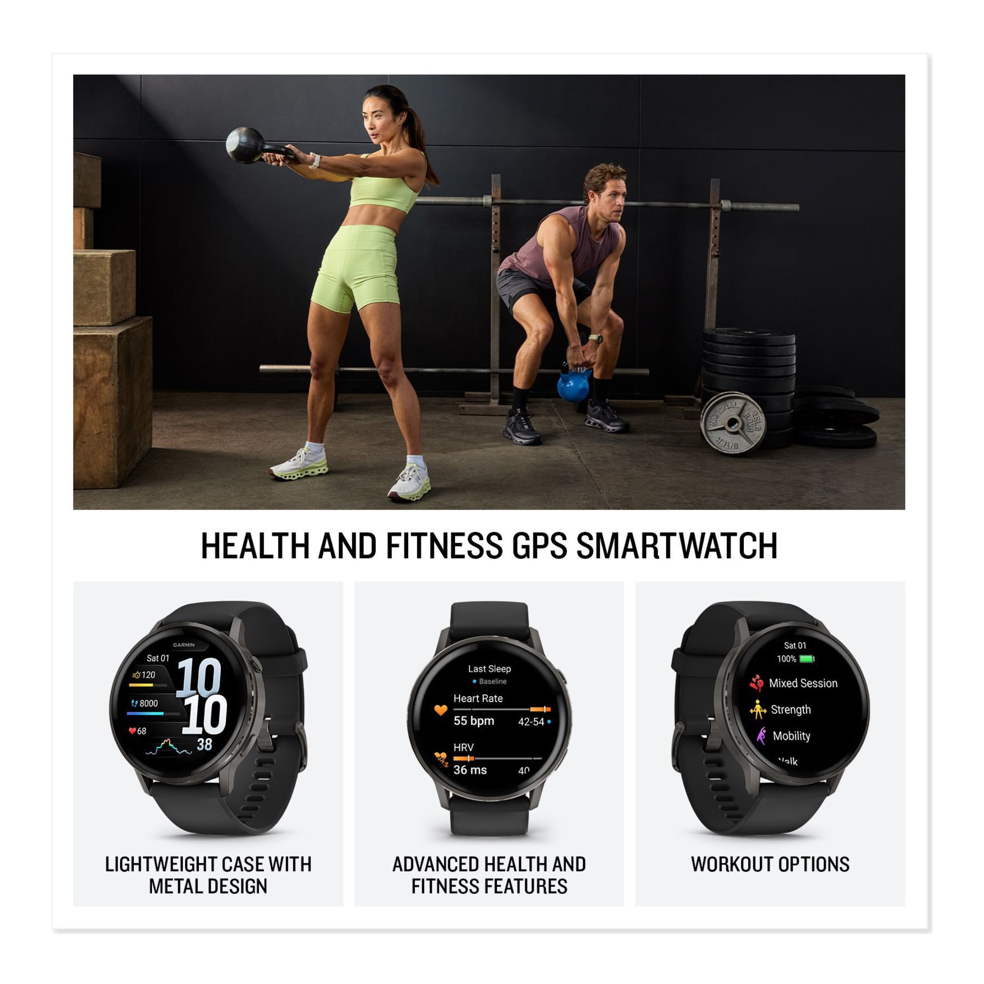 Garmin Venu 4 45mm GPS Smartwatch (Slate with Black Silicone Band) Bundle - Image 7