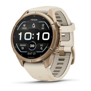 Garmin fenix 9 Pro AMOLED GPS 43mm Multisport Smartwatch (Autumn Gold Titanium/French Gray Band)
