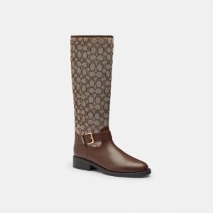Coach Outlet Extended Calf Riding Boot In Signature Jacquard