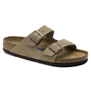 Unisex Arizona Suede Soft Footbed Sandals In Taupe