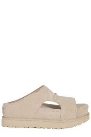 Sand W Goldenstar Hi Cutout Slide Suede Mules