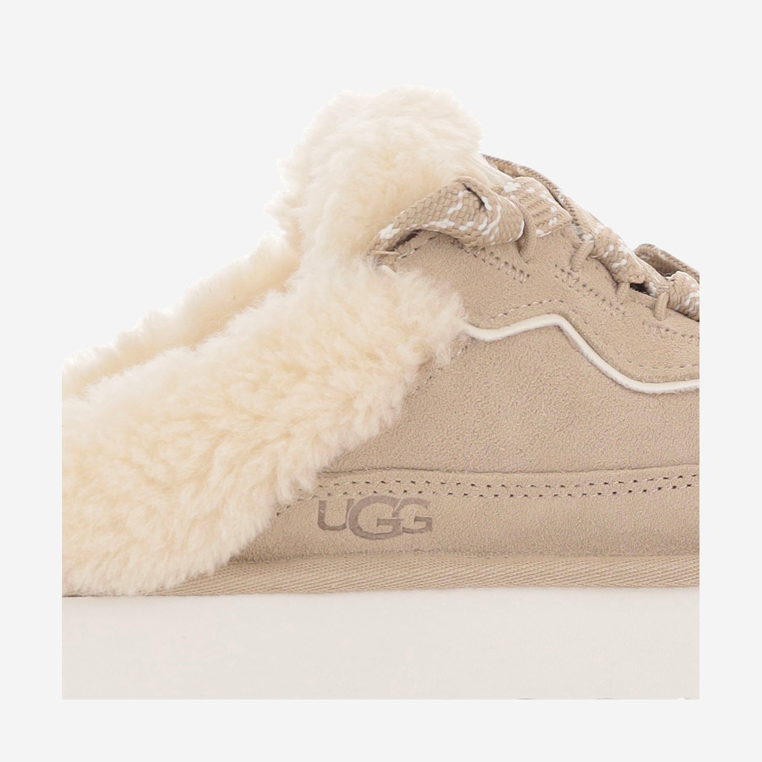 Beige Lowmel Fur-Lined Suede Mules - Image 5