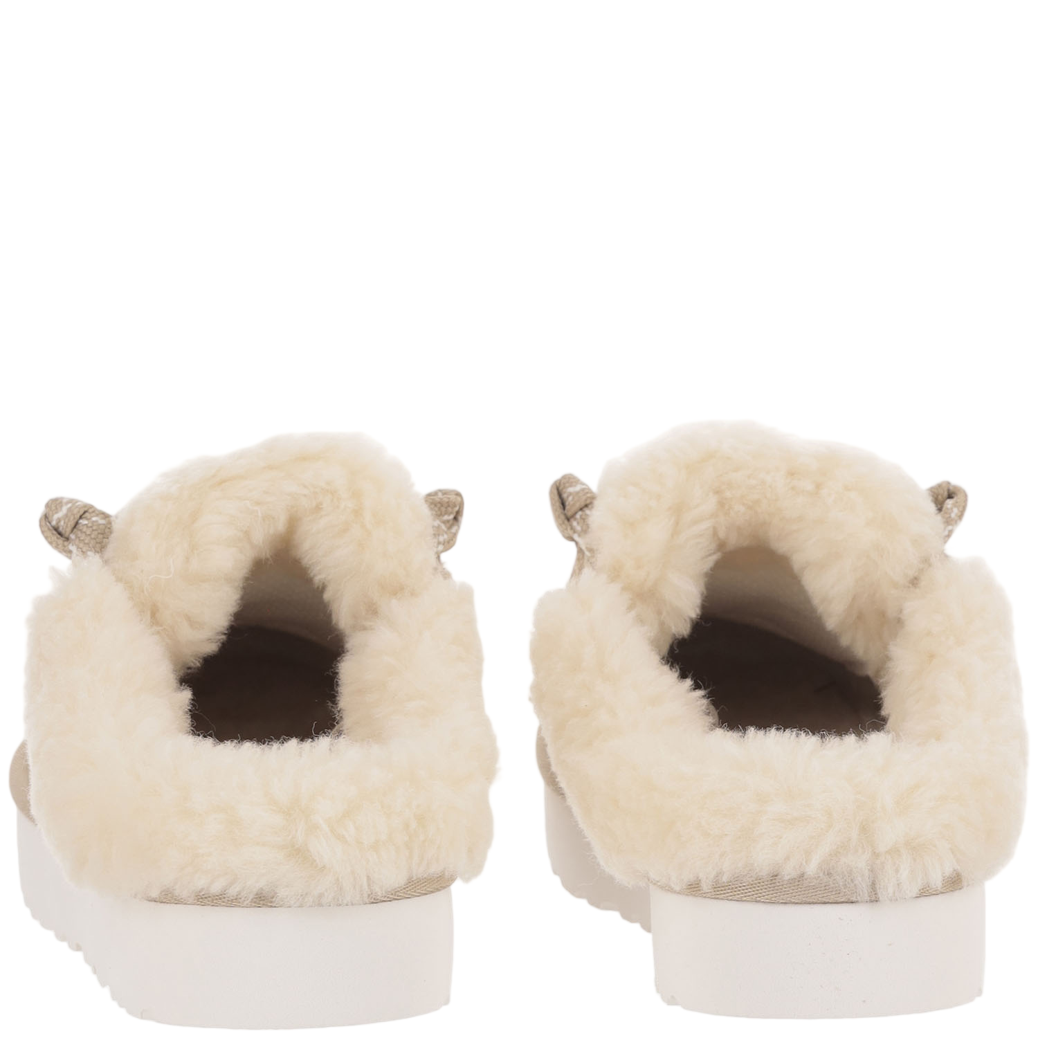 Beige Lowmel Fur-Lined Suede Mules - Image 4