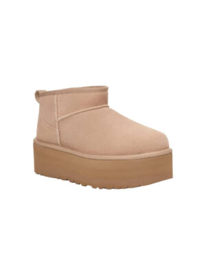 Women's Ultra Mini Platform Boots In Sand