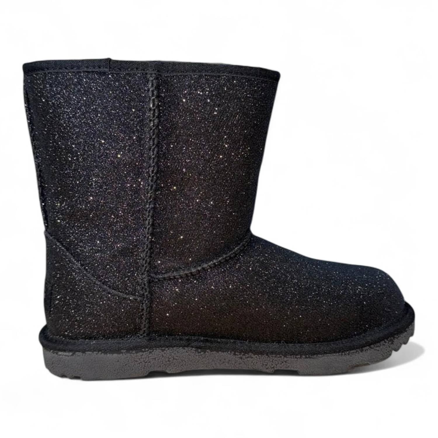 Kid's Classic Short Ii Glitter Boot In Black - Image 2