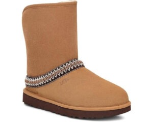 Women's UGG Classic Short Cresent Chestnut Suede Sheepskin Lined Boots RHS3729