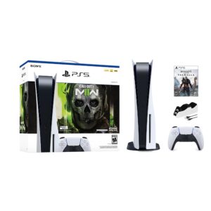 PlayStation 5 Disc Edition Call of Duty Modern Warfare II Bundle with AC Valhalla and Mytrix Controller Charger
