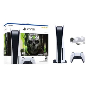 PlayStation 5 Disc Edition Call of Duty Modern Warfare II Bundle and Mytrix Controller Charger - White, PS5 825GB Gaming Console
