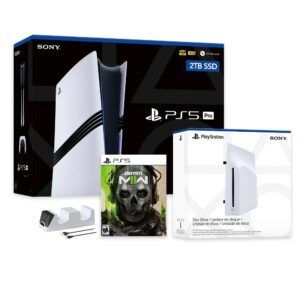 PlayStation 5 Pro 2TB SSD Console with Disc Drive, Wireless Controller and Charger, Call of Duty Modern Warfare II - CFI-7019 PS5 Pro
