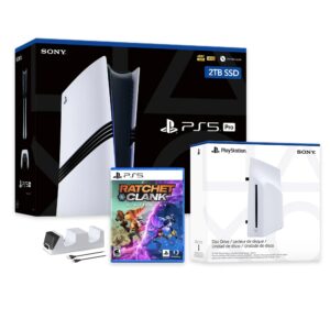 PlayStation 5 Pro 2TB SSD Console with Disc Drive, Wireless Controller and Charger, Ratchet & Clank: Rift Apart - CFI-7019 PS5 Pro