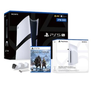 PlayStation 5 Pro 2TB SSD Console with Disc Drive, Wireless Controller and Charger, God of War Ragnarok - CFI-7019 PS5 Pro