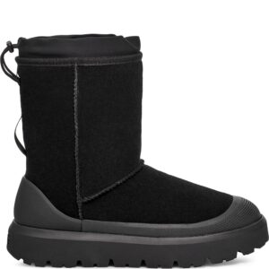 Black Leather Recycled Wool Boots