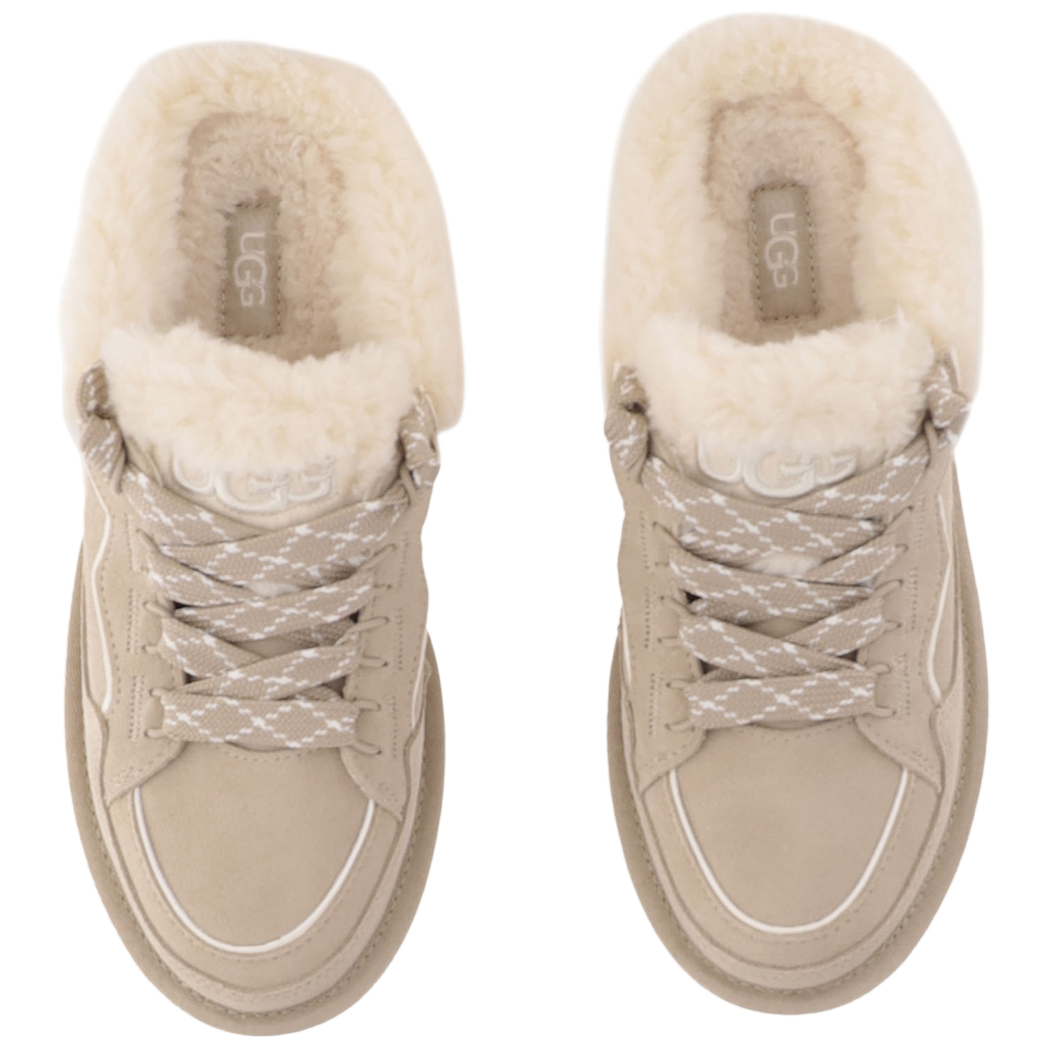 Beige Lowmel Fur-Lined Suede Mules - Image 2