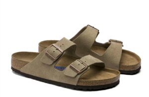 Women's Arizona Soft Foot Bed Slide Sandal In Taupe