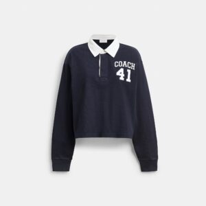 Coach Outlet Heritage Long Sleeve Cropped Rugby Polo
