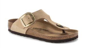 Women's Gizeh Big Buckle Nubuck Leather Sandals In Sandcastle