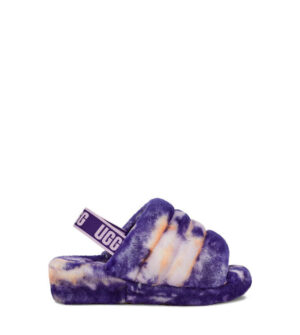 Women's Ugg Fluff Yeah 1122554-VNGH Slide Slipper Violet Night Marble Sheepskin