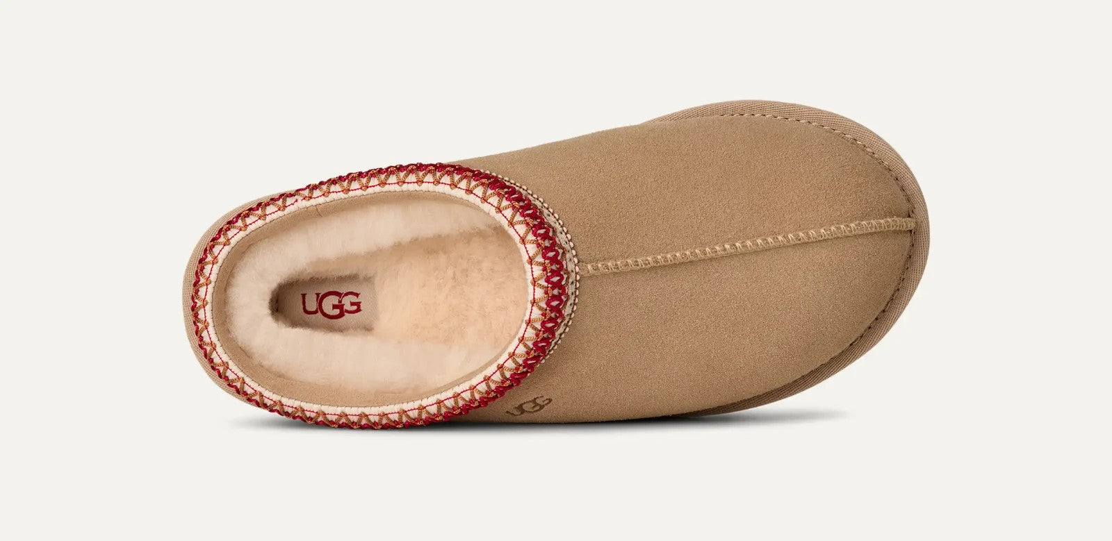 Women's UGG Tasman II 1174470-SDDR Slippers Sand Dark Cherry Suede Slip-On GUG19 - Image 5