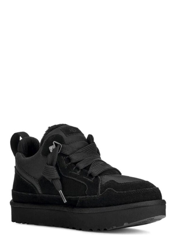 Lowmel Black Suede-Textile Padded Collar Ankle Boots