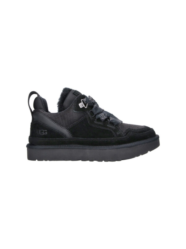 Black Lowmel Leather Faux Fur Sneakers