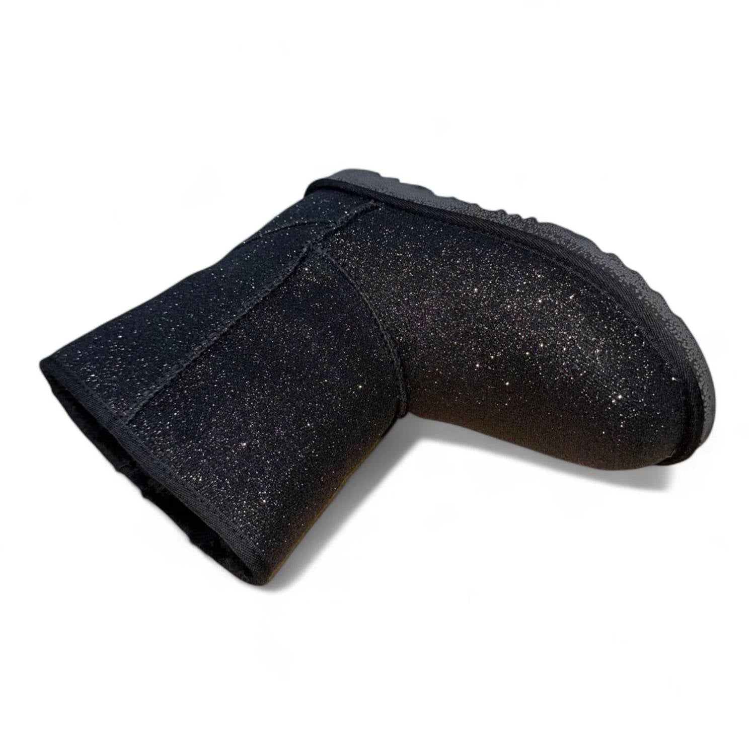 Kid's Classic Short Ii Glitter Boot In Black - Image 3
