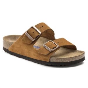 Women's Arizona Soft Footbed Suede Sandal - Medium/narrow In Mink